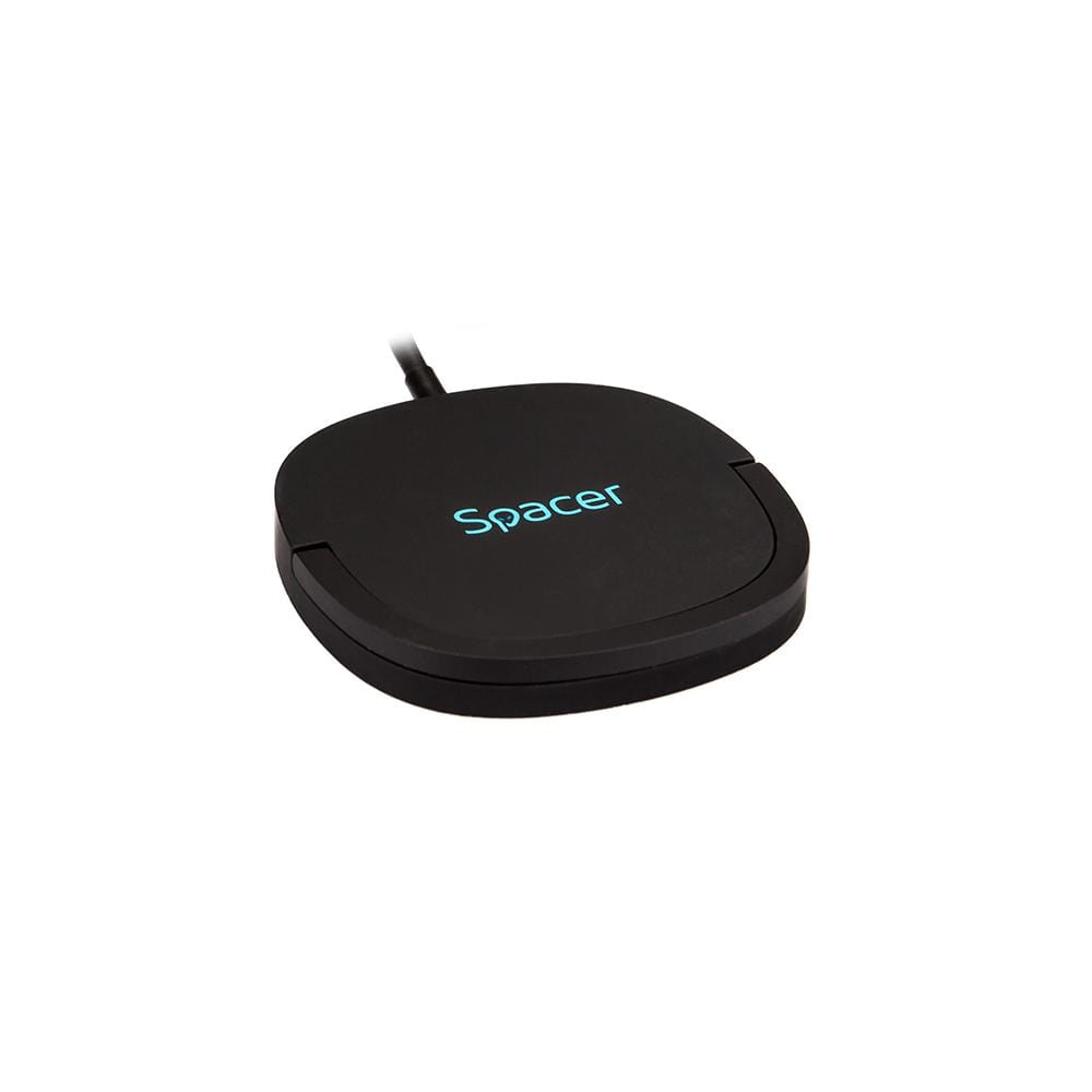 Incarcator Wireless Spacer 2in1 15W Negru - Qi Universal - imagine 5