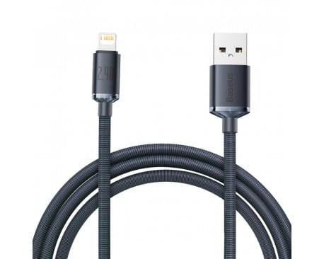 Cablu Lightning Baseus Crystal Shine Negru - Încărcare Rapidă 2.4A - imagine 2