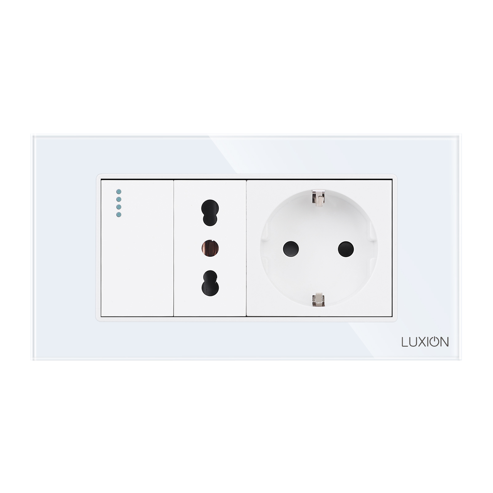 Intrerupator + Priza Ingusta + Priza Schuko LUXION 4M Sticla IP44 - imagine 2