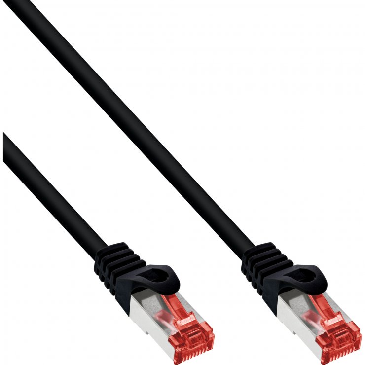 Cablu RJ45 S/FTP Cat.6 15m InLine Negru Gigabit
