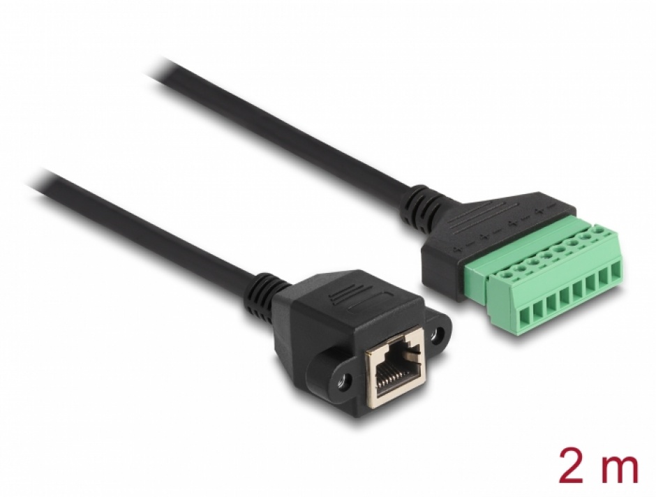 Cablu RJ45 Cat.6 2m Delock cu Terminal