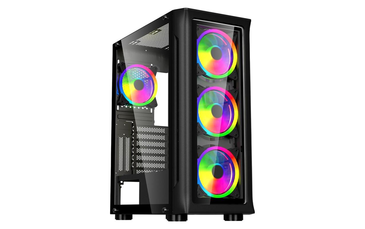Carcasa Spacer SHIELD Mid Tower Gaming ARGB - Negru