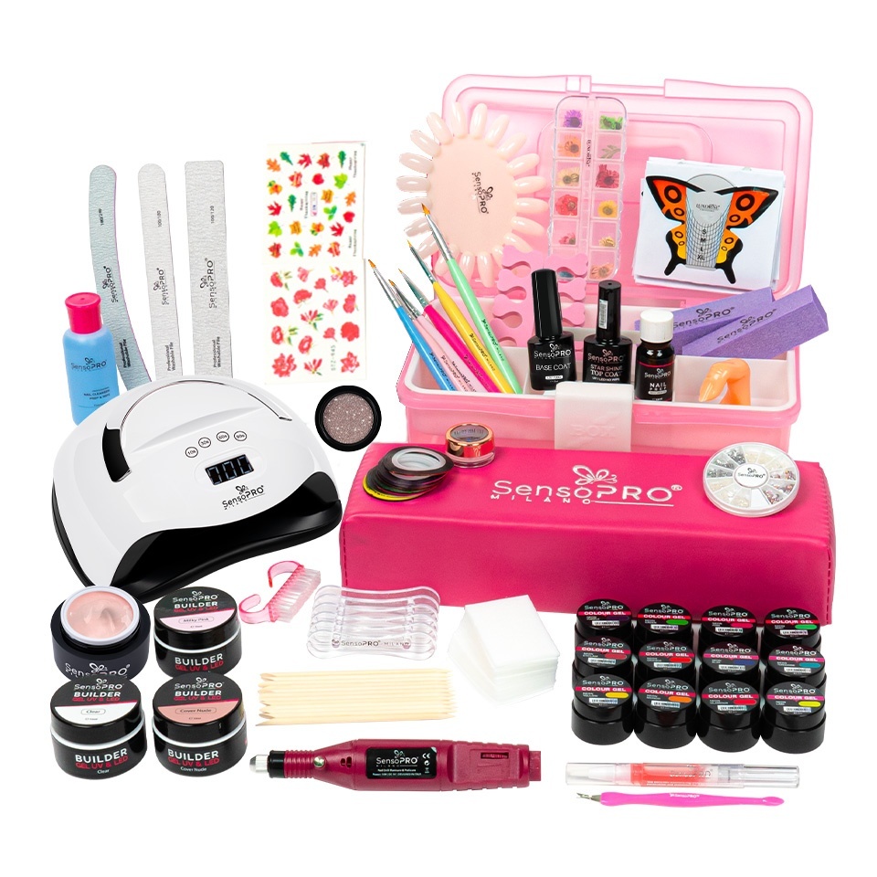 Kit Unghii Gel SensoPRO Milano 15ml + Lampă UV 140W