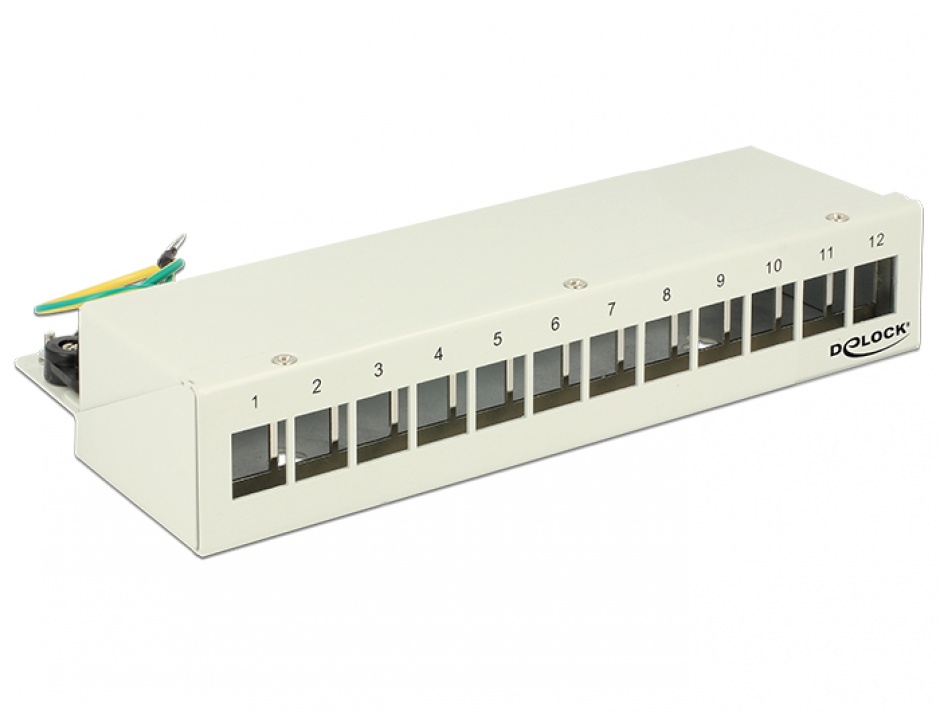 Patch Panel Keystone 12 Porturi Delock, Gri