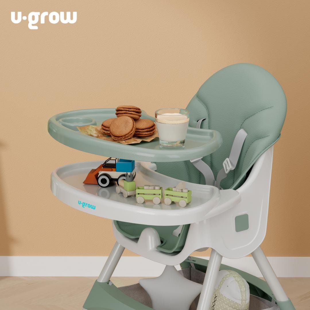 Scaun Masa Bebe 2 in 1 Pliabil Verde U-Grow - Compact și Versatil - imagine 7