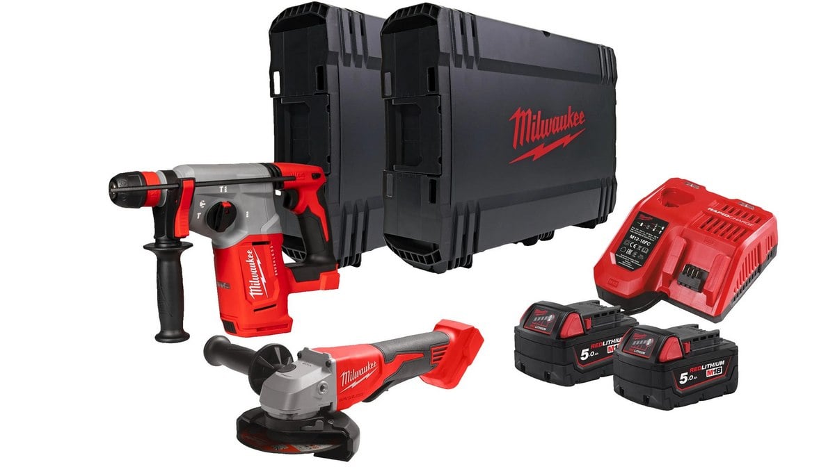 Set Milwaukee M18 fara perii | Ciocan + Polizor