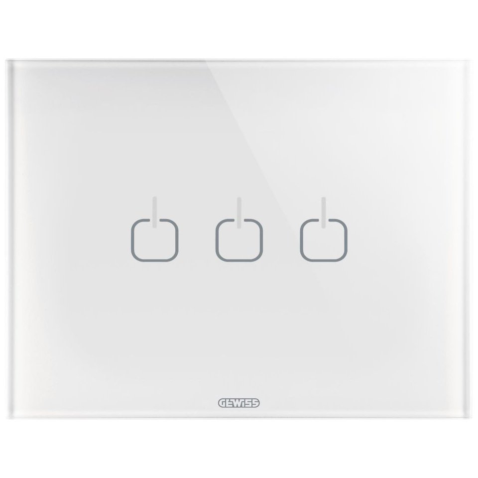 Rama 3 module Gewiss Chorus Ice Touch, Alb