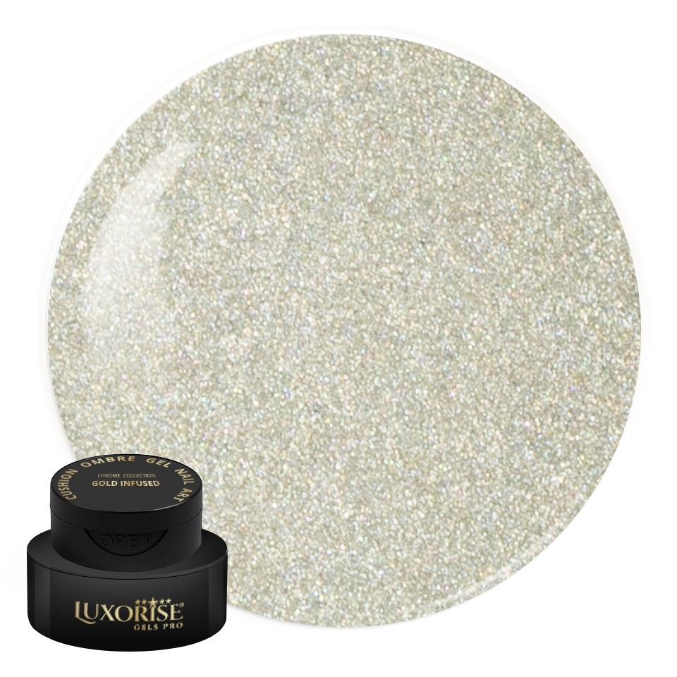 Gel UV Nail Art Babyboomer LUXORISE Cushion Ombre Chrome - Gold Infused, 2ml