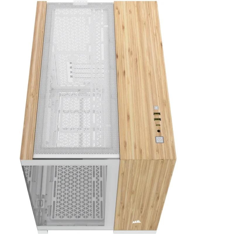 Carcasa CORSAIR 2500X Micro ATX Dual Chamber White Bamboo - imagine 5