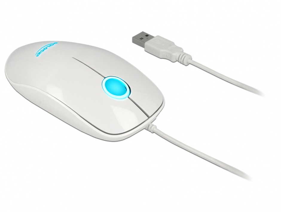 Mouse optic USB LED Alb Delock