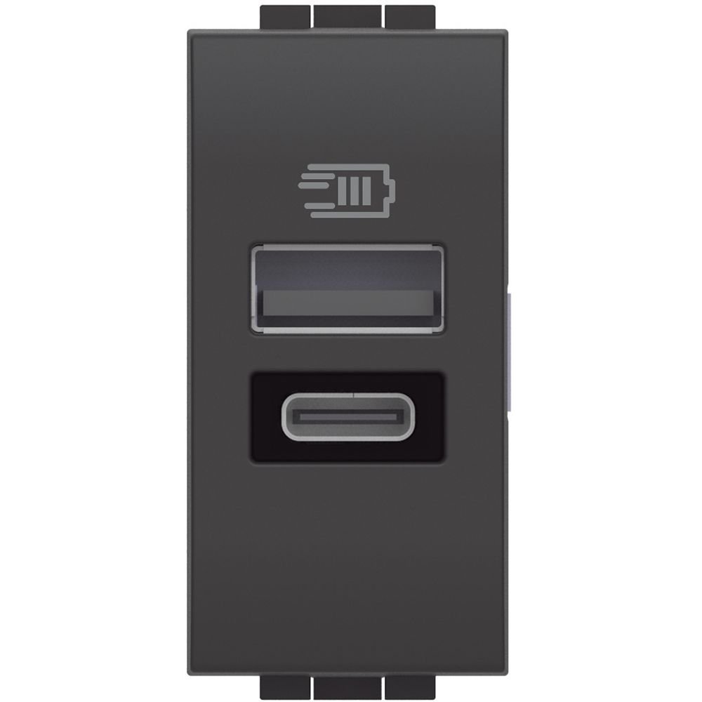 Incarcator 2 USB tip A+C 15W Bticino Living Light L4191AC