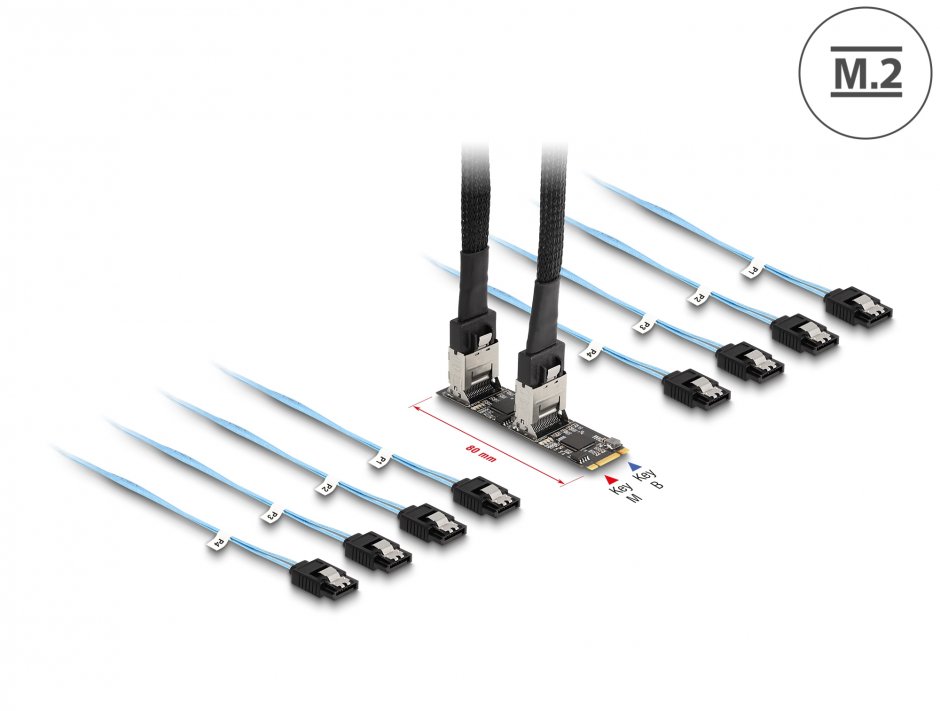 Adaptoare M.2 la 8x SATA Delock 64211