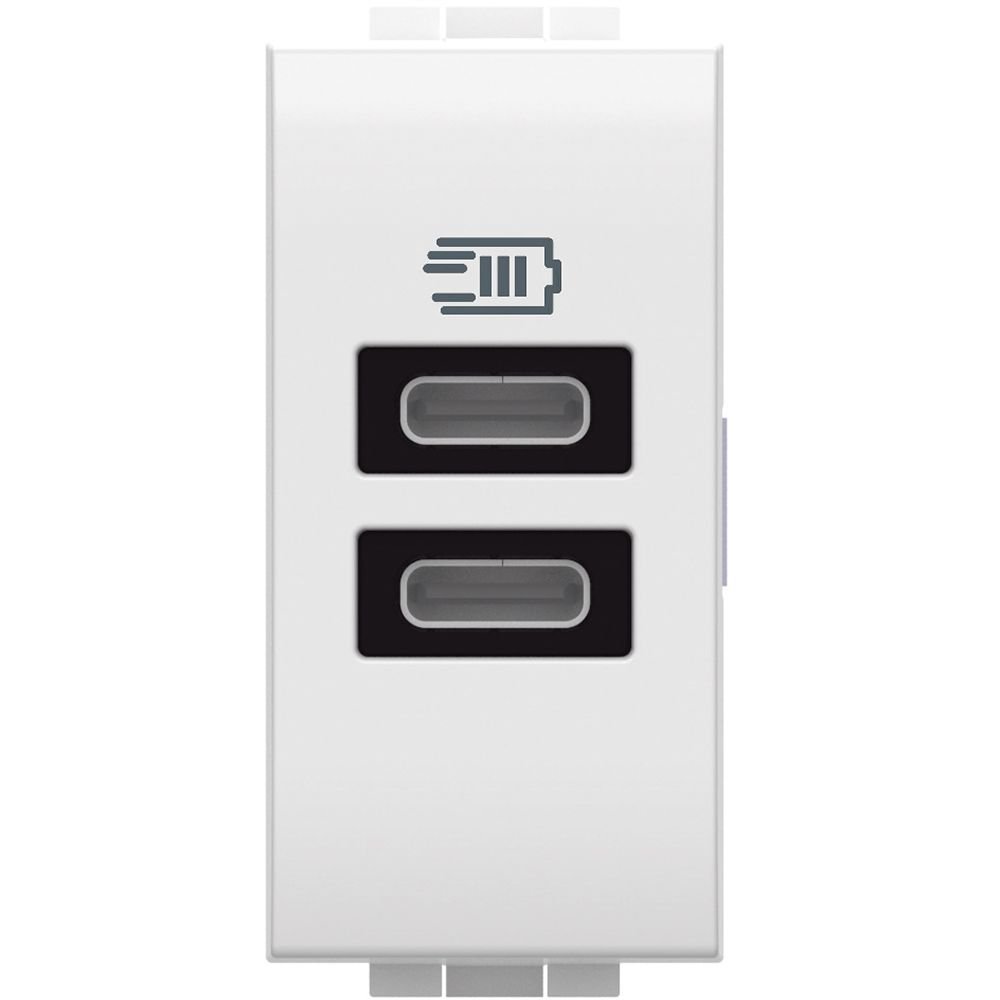 Încărcator USB C Bticino 3A Living Light Alb