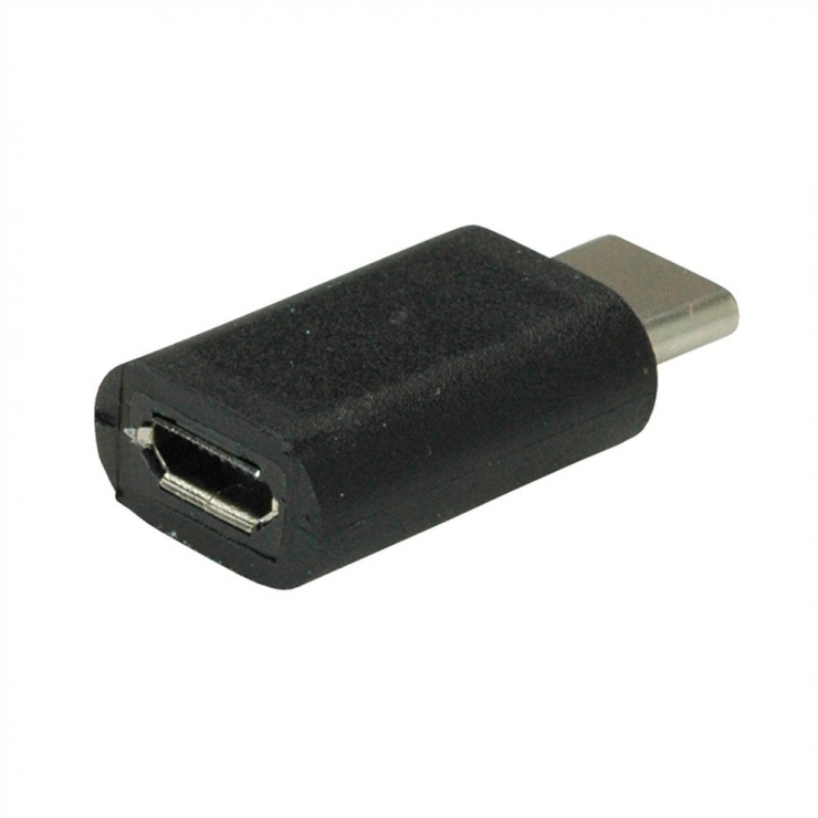 Adaptor USB C la Micro USB Value, Negru