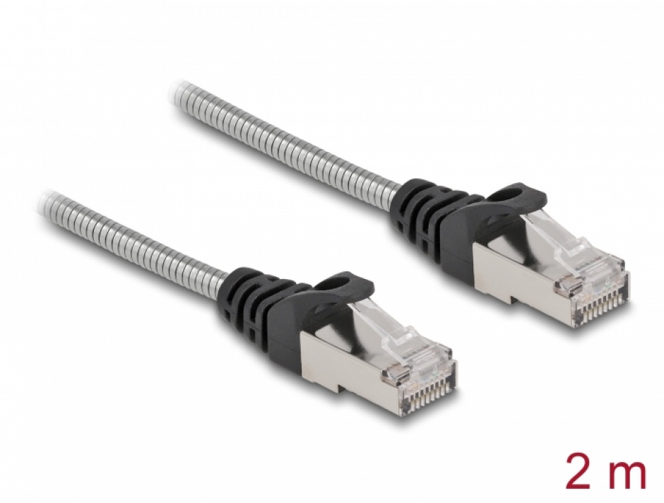 Cablu RJ45 Cat.6A FTP 2m Delock, Ecranat