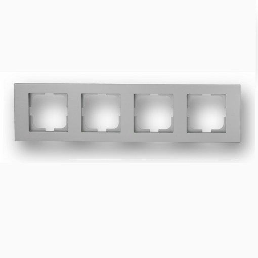 Rama Ovivo Grano Met 4 module, argintiu OV00149