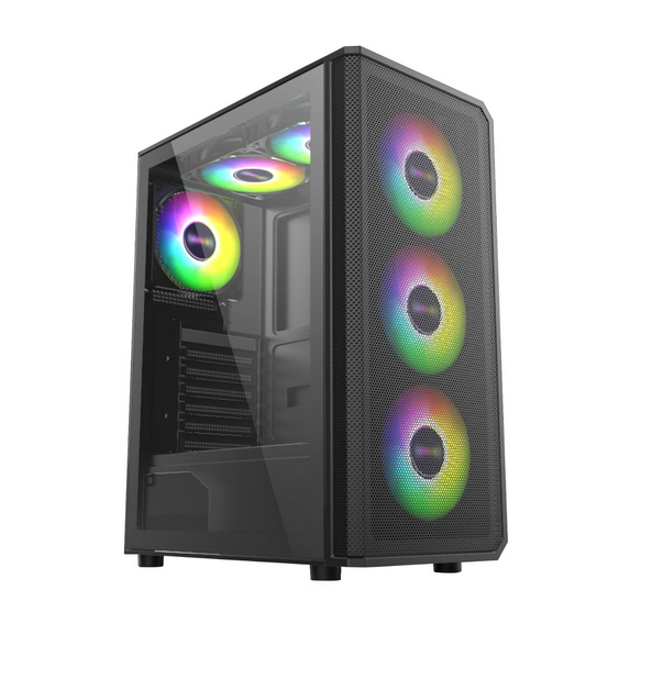 Carcasa Gaming GHOST Mid Tower ARGB Negru - 4 Ventilatoare