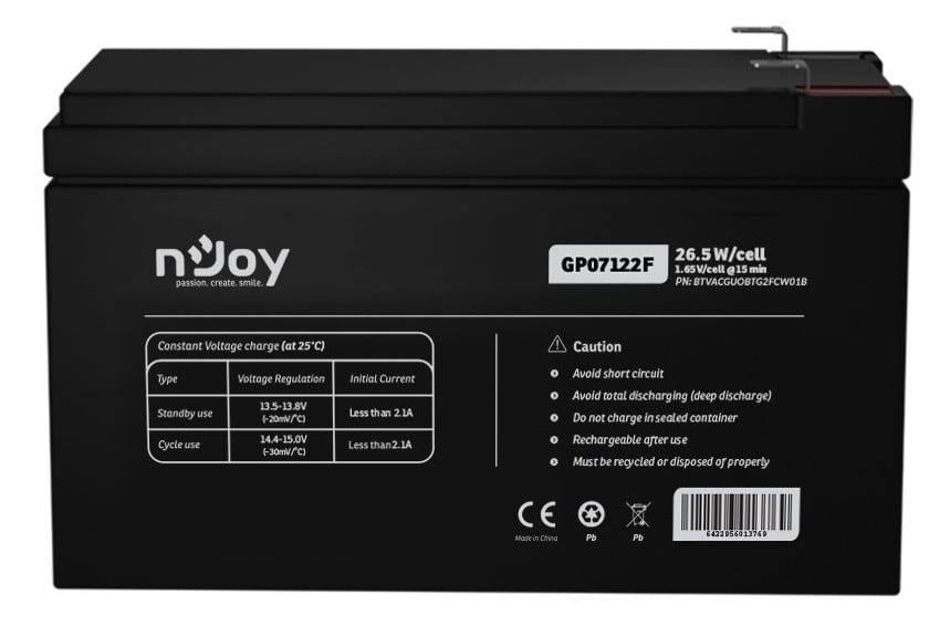 Baterie Njoy AGM 12V pentru UPS-uri - Fiabilă