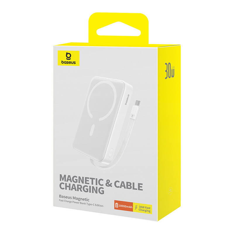 Power Bank Baseus Magnetic Mini 10000mAh 30W MagSafe Alb - imagine 12