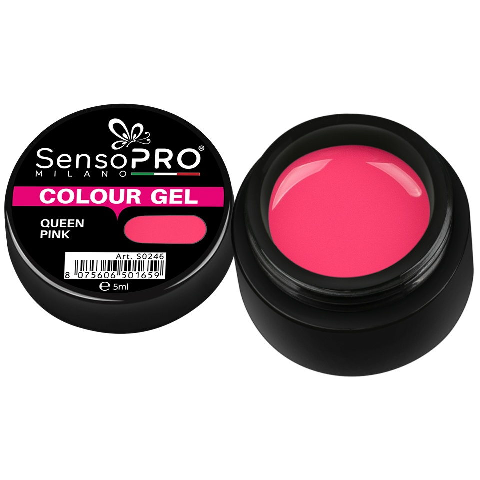 Gel UV Colorat Queen Pink 5ml SensoPRO Milano