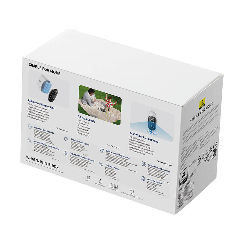 Cameră Exterior Baseus N1 Alb, 2K, 210 Zile - imagine 5