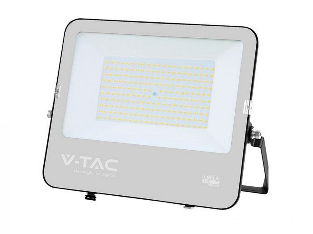 Proiector LED exterior V-TAC 150W, cip CREE, corp negru, sticla gri, 6500K, 135lm/W, aluminiu, IP65, SKU-232026