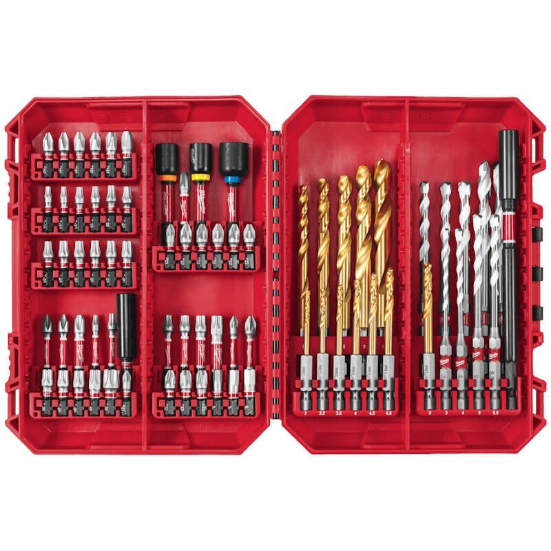 Set Milwaukee SHOCKWAVE 74 elemente, bit-uri și burghie