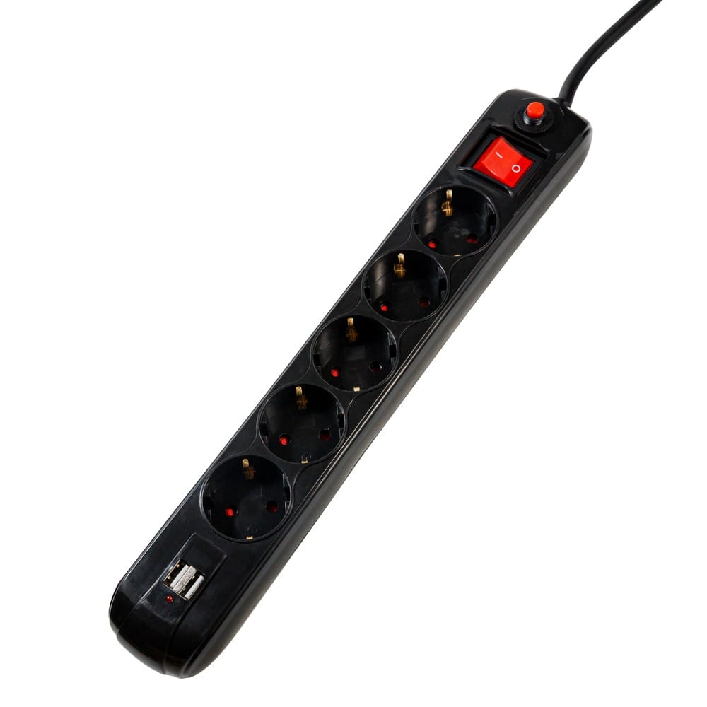 Prelungidor Spacer 5 Prize + 2 USB, 3500W, 1.8m - Negru - imagine 7