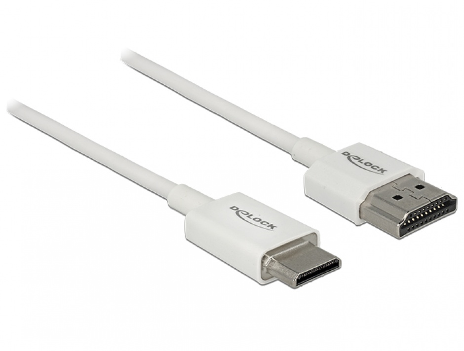 Cablu HDMI Mini-C la HDMI Delock 4K 0.25m Alb