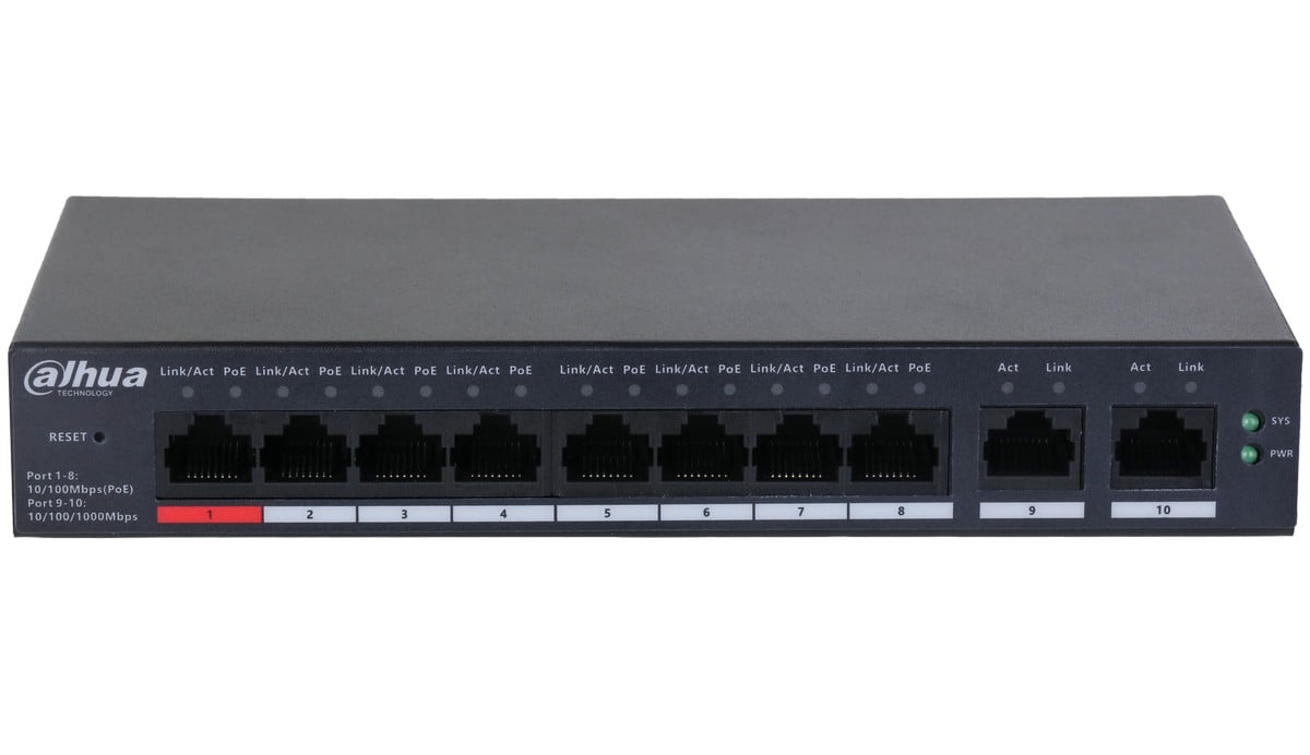 Switch PoE Dahua 8 Porturi Management