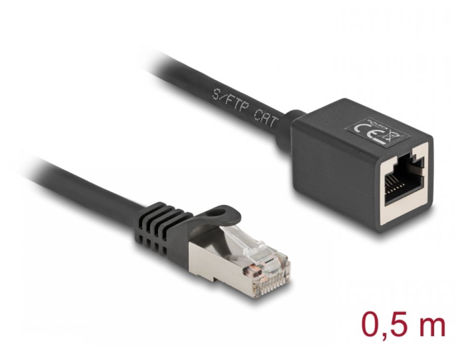 Prelungitor RJ45 Cat.6A Delock 0.5m