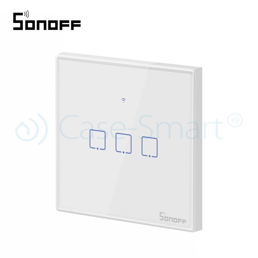 Sonoff T2EU3C: Întrerupător Triplu Touch Wi-Fi + RF - imagine 3