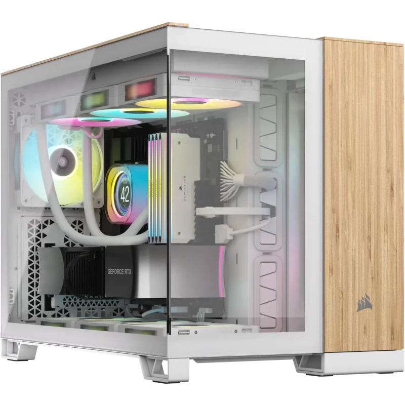 Carcasa CORSAIR 2500X Micro ATX Dual Chamber White Bamboo