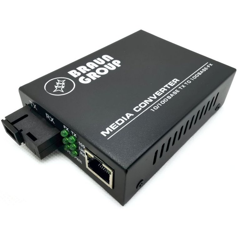 Media Converter WDM Braun, 25km, PoE