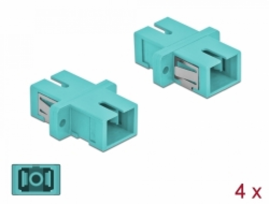 Set 4 Cuple Fibra Optica SC Simplex OM3 Delock