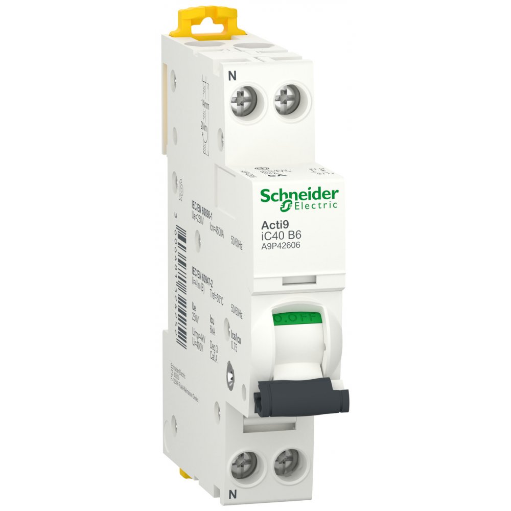 Siguranta Acti9 iC40 1P+N 6A Schneider