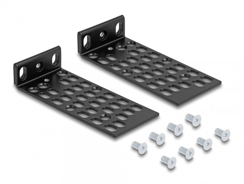 Set 2 buc bracket montare cabinet 10"/19", Delock 67281
