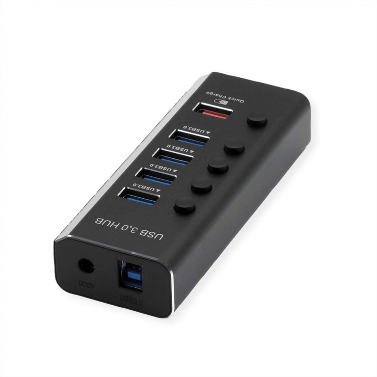 Hub USB 3.2 Roline 5 Porturi cu Switch On/Off