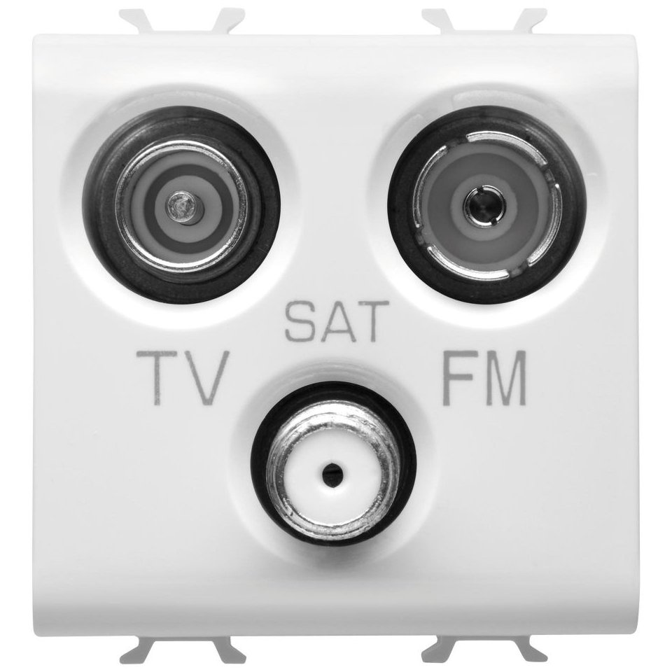 Priză TV+FM+SAT 2 Module Gewiss GW10382 Alb