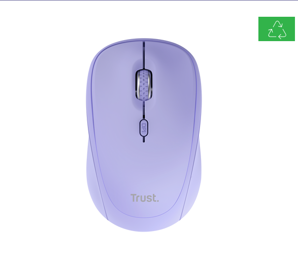 Mouse Wireless Trust Yvi 1600 DPI Violet - Ergonomic și Compact - imagine 1