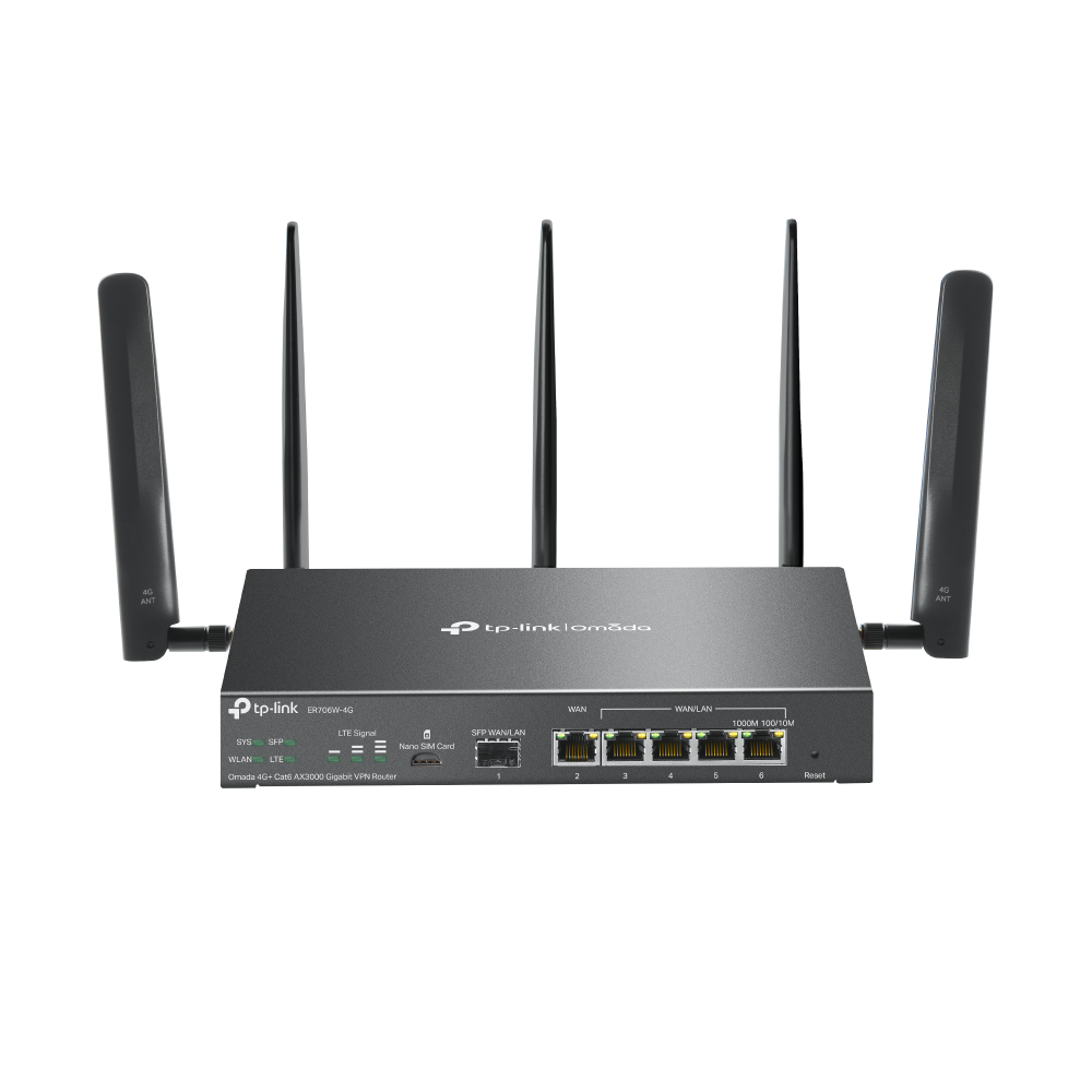 Router TP-Link ER706W-4G Omada Wi-Fi 6 VPN 4G+ Cat6 Gigabit