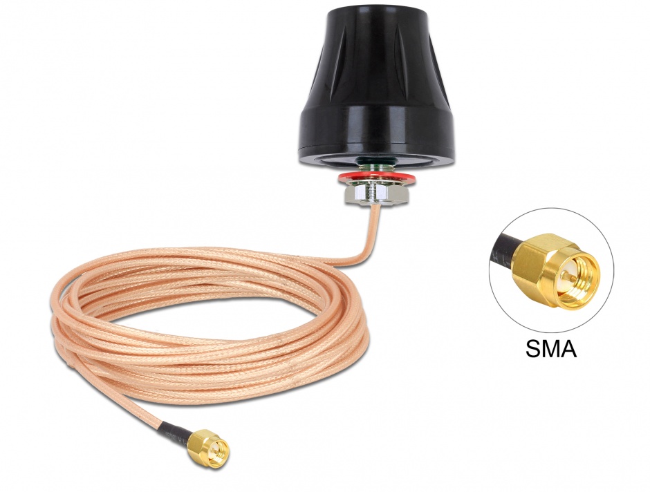 Antena LTE Delock 2dBi IP67, 5m