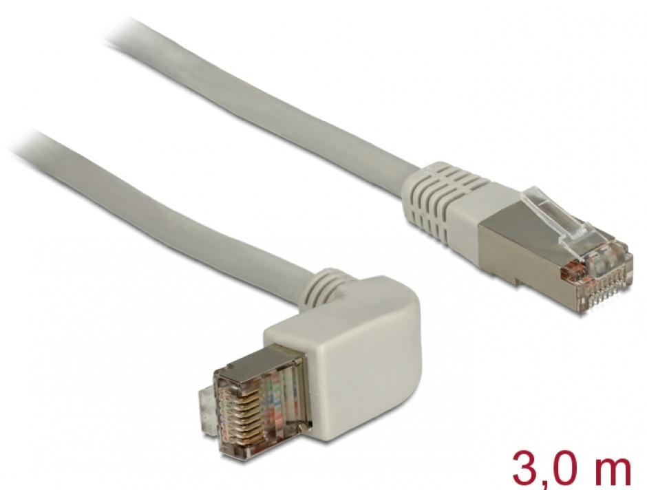 Cablu Retea CAT.6A Delock 3M, Unghi 90°, SSTP