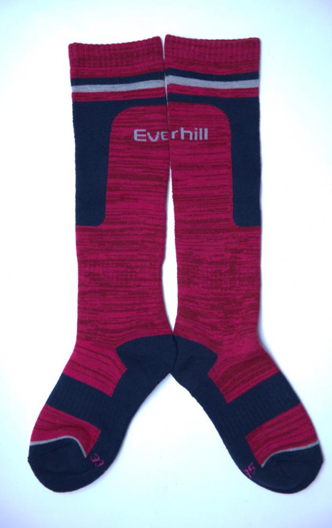 Șosete Ski Junior Everhill Roșu-Negru Mărimea 30-32 - imagine 3