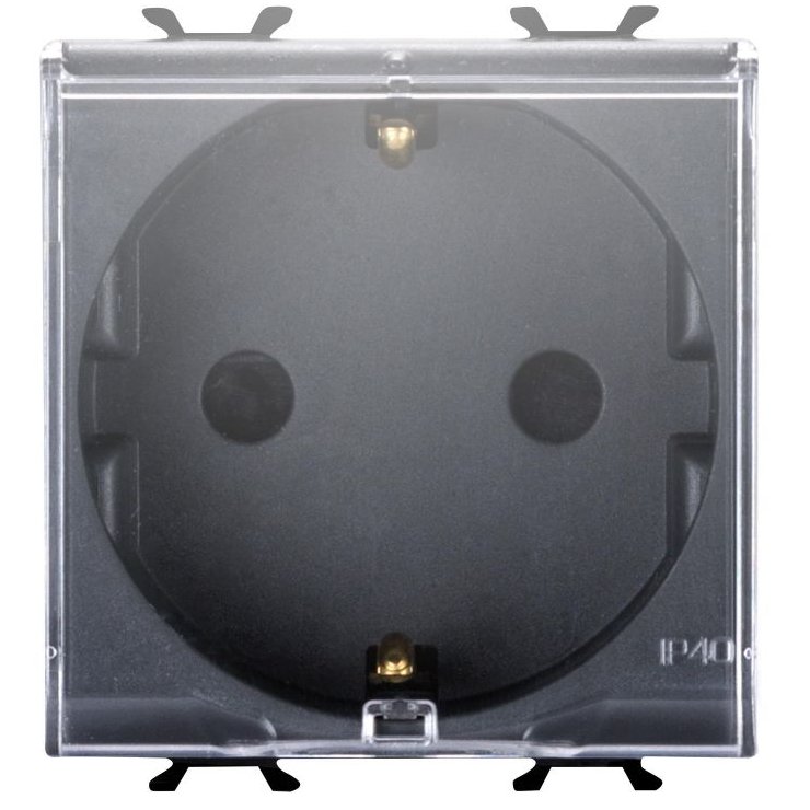 Priza Gewiss 2 Module, Negru Satinat, Design Chorus