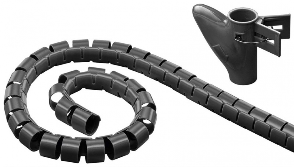 Organizator Cabluri Spiralat 2.5m Negru Goobay