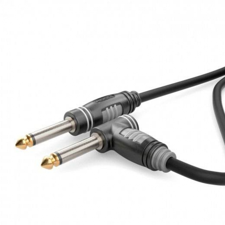 Cablu Audio Mono Jack 6.35mm 90° Hicon 3m