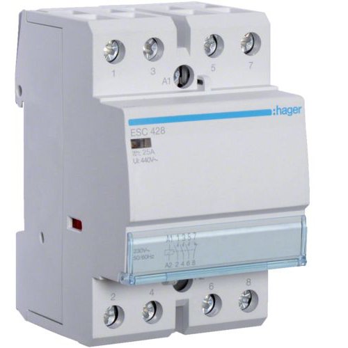 Contactor Hager 25A 4P 230V ESC428