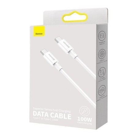 Cablu USB-C Baseus 100W 2m Alb - Încărcare Rapidă PD - imagine 4