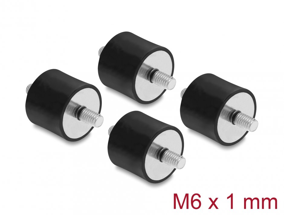 Amortizoare Vibrații M6 Delock 60815, Set 4 buc, 33 kg